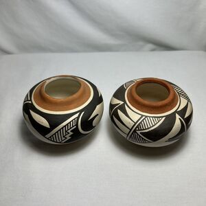 Traditional San Isleta Pueblo Handmade Pot by Stella Teller (2) - 3.5” x 2.5”